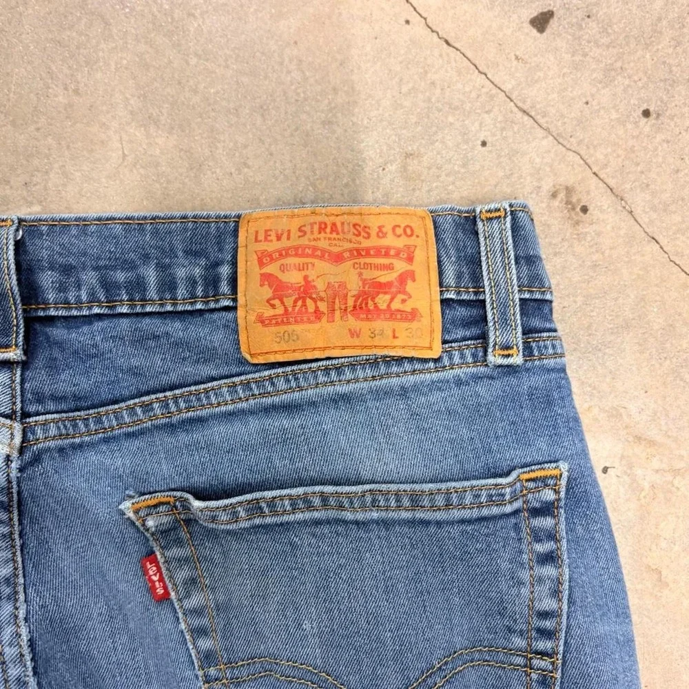 Levi's 505 Straight Leg Light Wash Jeans Denim